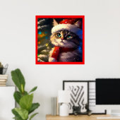 Weihnachtskatze 5 poster (Heimbüro)