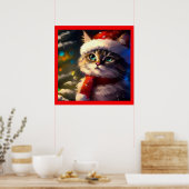 Weihnachtskatze 5 poster (Küche)