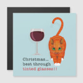 Weihnachtskatze am besten durch getönte Brille Magnetkarte (Vorne/Hinten)