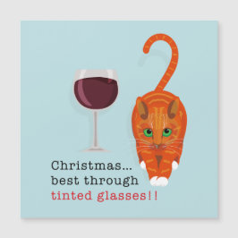 Weihnachtskatze am besten durch getönte Brille Magnetkarte