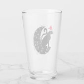 Weihnachtskatze auf dem Mond Trinkglas Glas (Rückseite)