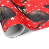 Weihnachtskatze auf Sternen Geschenkpapier (Rolleneckpunkt)