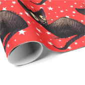 Weihnachtskatze auf Sternen Geschenkpapier (Rolleneckpunkt)
