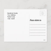 Weihnachtskatze auf Weihnachtskugel-Hintergrund Feiertagspostkarte (Rückseite)