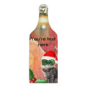 Weihnachtskatze auf Weihnachtskugel-Hintergrund Schneidebrett (Vorderseite)
