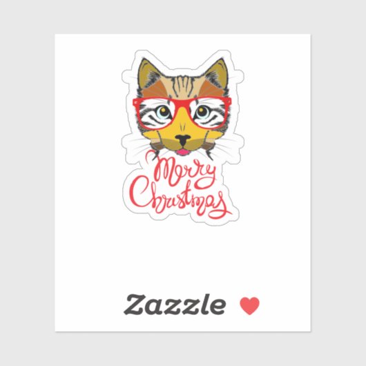 Weihnachtskatze Aufkleber (Blatt)