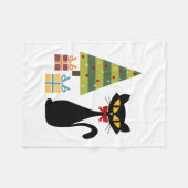 Weihnachtskatze aus dem Mittelalter Fleece Blanket (Vorderseite (Horizontal))