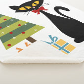 Weihnachtskatze aus dem Mittelalter Sherpa Blanket Sherpadecke (3/4)