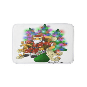 Weihnachtskatze Badematte