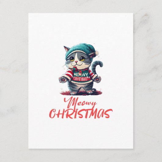 Weihnachtskatze Begleitkarte (Vorderseite)