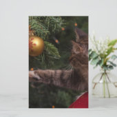 Weihnachtskatze Briefpapier (Stehend Vorderseite)