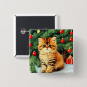 Weihnachtskatze Button (Vorne & Hinten)