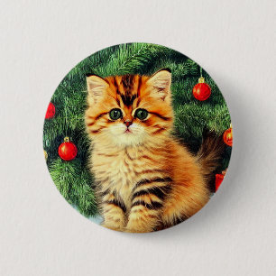 Weihnachtskatze Button