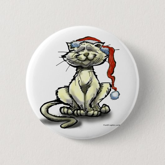 Weihnachtskatze Button (Vorderseite)