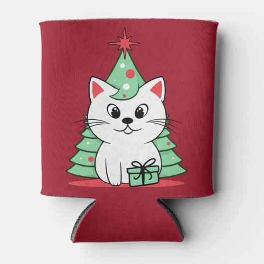 Weihnachtskatze Dosenkühler (Vorderseite)