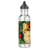 Weihnachtskatze Edelstahlflasche (Links)