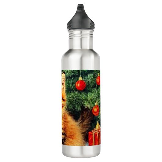 Weihnachtskatze Edelstahlflasche (Rechts)