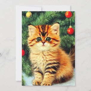 Weihnachtskatze Einladung