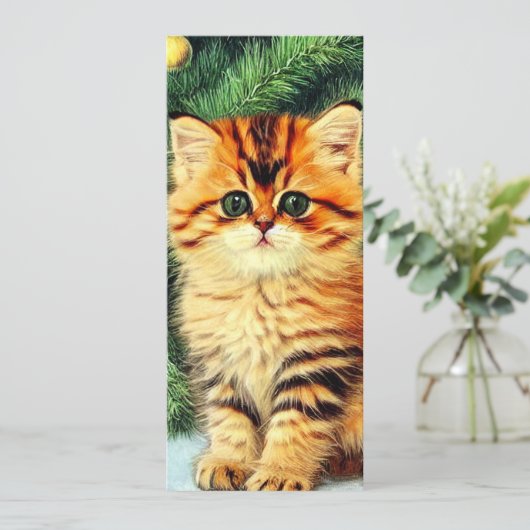 Weihnachtskatze Einladung (Stehend Vorderseite)