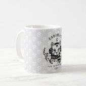 Weihnachtskatze Etching Family Monogram Kaffeetasse (Vorderseite Links)
