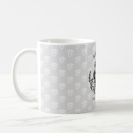 Weihnachtskatze Etching Family Monogram Kaffeetasse (Links)