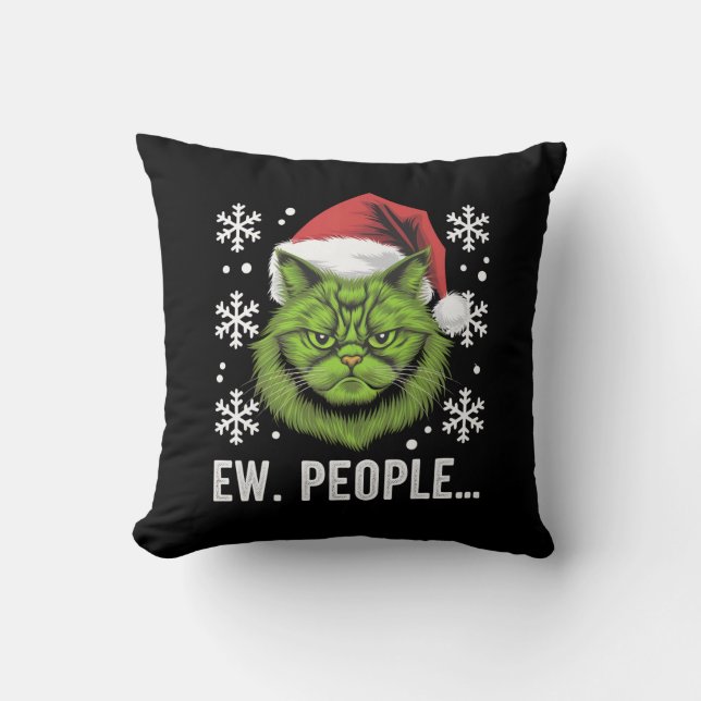 Weihnachtskatze Ew People Meowy Cat Lovers Kissen (Vorderseite)