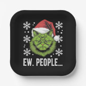 Weihnachtskatze Ew People Meowy Cat Lovers Pappteller (Vorderseite)