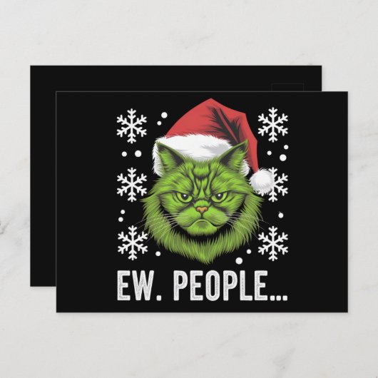 Weihnachtskatze Ew People Meowy Cat Lovers Postkarte (Vorne/Hinten)