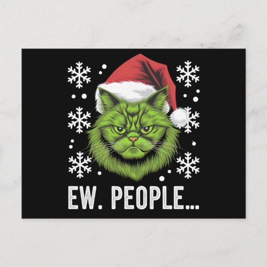 Weihnachtskatze Ew People Meowy Cat Lovers Postkarte (Vorderseite)