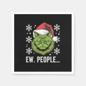 Weihnachtskatze Ew People Meowy Cat Lovers Serviette (Vorderseite)