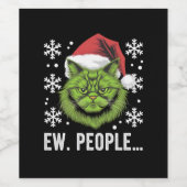 Weihnachtskatze Ew People Meowy Cat Lovers Weinetikett (Einzelnes Label)