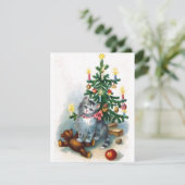 Weihnachtskatze Feiertagskarte (Stehend Vorderseite)