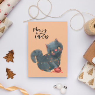 Weihnachtskatze Feiertagskarte