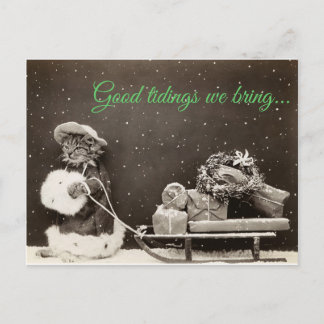 Weihnachtskatze Feiertagspostkarte