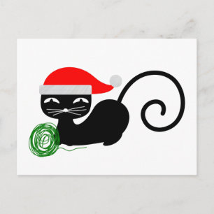 Weihnachtskatze Feiertagspostkarte