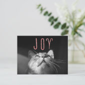 Weihnachtskatze Feiertagspostkarte (Stehend Vorderseite)