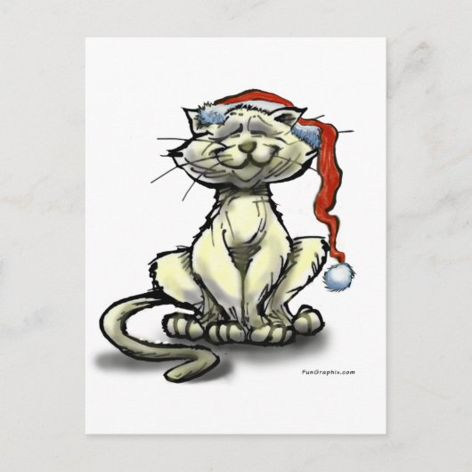 Weihnachtskatze Feiertagspostkarte (Vorderseite)