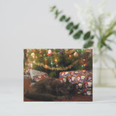 Weihnachtskatze Feiertagspostkarte (Stehend Vorderseite)