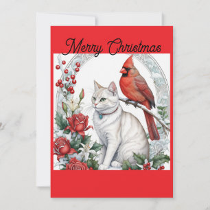 Weihnachtskatze Flat Holiday Card Feiertagskarte