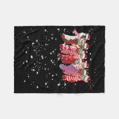 Weihnachtskatze Fleecedecke (Vorderseite (Horizontal))