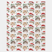 Weihnachtskatze Fleecedecke (Vorderseite)