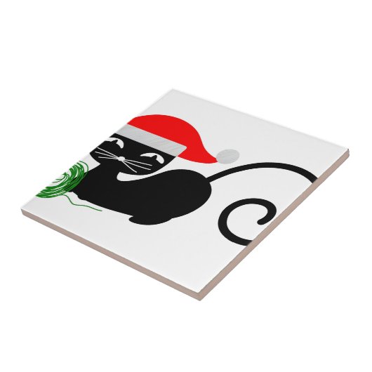 Weihnachtskatze Fliese (Seite)