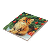 Weihnachtskatze Fliese (Seite)
