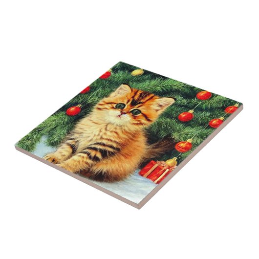 Weihnachtskatze Fliese (Seite)