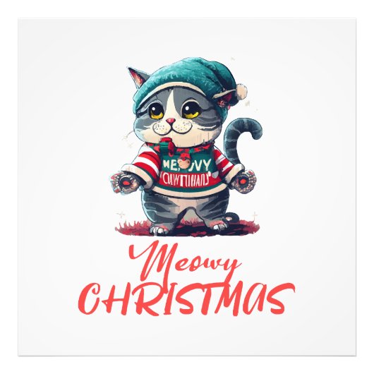 Weihnachtskatze Fotodruck (Vorne)