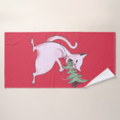 Weihnachtskatze Funny Evil Kitty Weihnachtsbaum Badehandtuch (Badehandtuch)