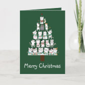 Weihnachtskatze Funny Tree Einladung (Vorderseite)