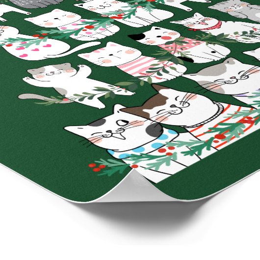 Weihnachtskatze Funny Tree Funny Poster (Ecke)
