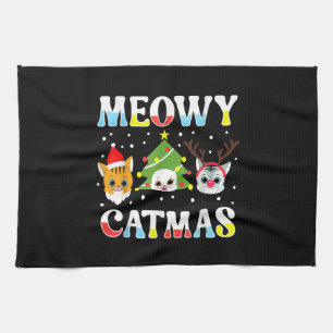 Weihnachtskatze Funny Xmas Cats Meowy Catmas Geschirrtuch