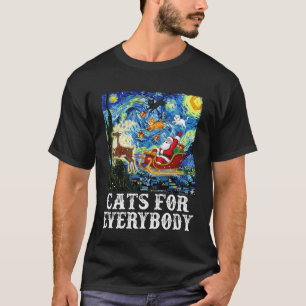 Weihnachtskatze für jeden Santa Rentier Sternen  T-Shirt